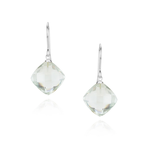 Cushion Cut Fish Hook Earrings