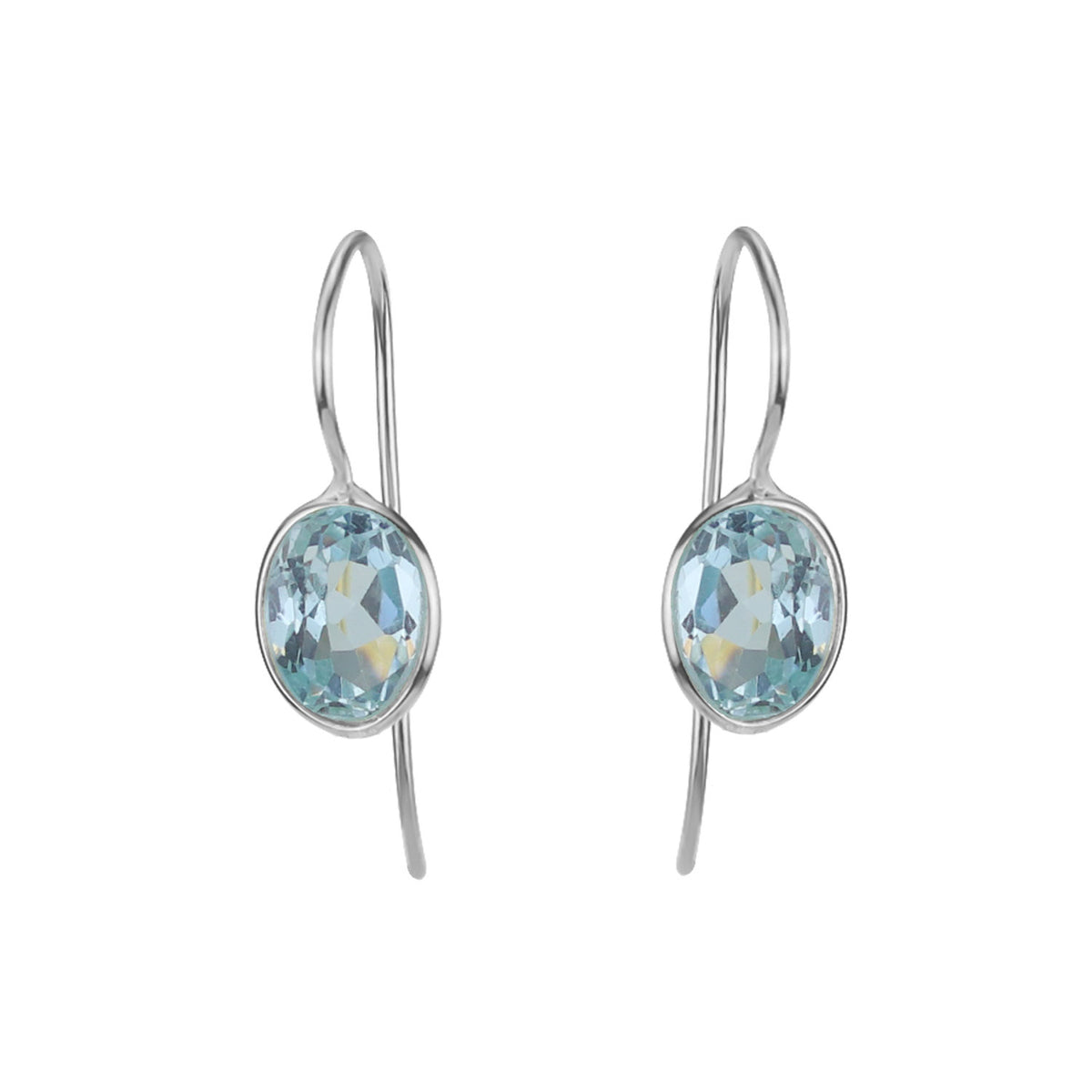 Faceted Gemstone Ear Wire Drop Earrings