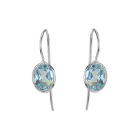 Faceted Gemstone Ear Wire Drop Earrings