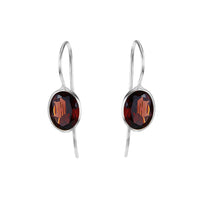 Faceted Gemstone Ear Wire Drop Earrings