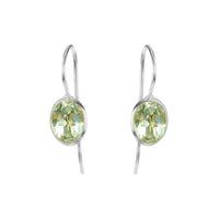 Faceted Gemstone Ear Wire Drop Earrings