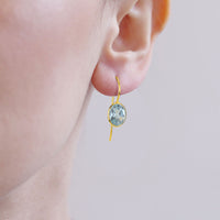 Faceted Gem Ear Wire Drop Earrings