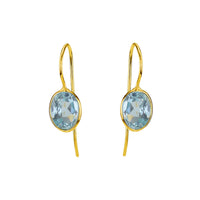 Faceted Gemstone Ear Wire Drop Earrings