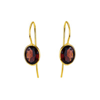 Faceted Gemstone Ear Wire Drop Earrings