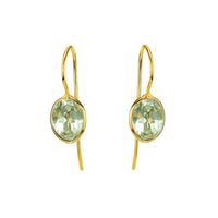Faceted Gemstone Ear Wire Drop Earrings