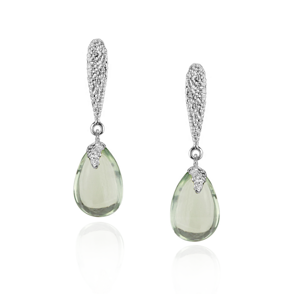 Textured Stud & Smooth Teardrop Earrings