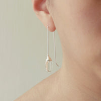 Long Fish Hook Smooth Capsule Earrings
