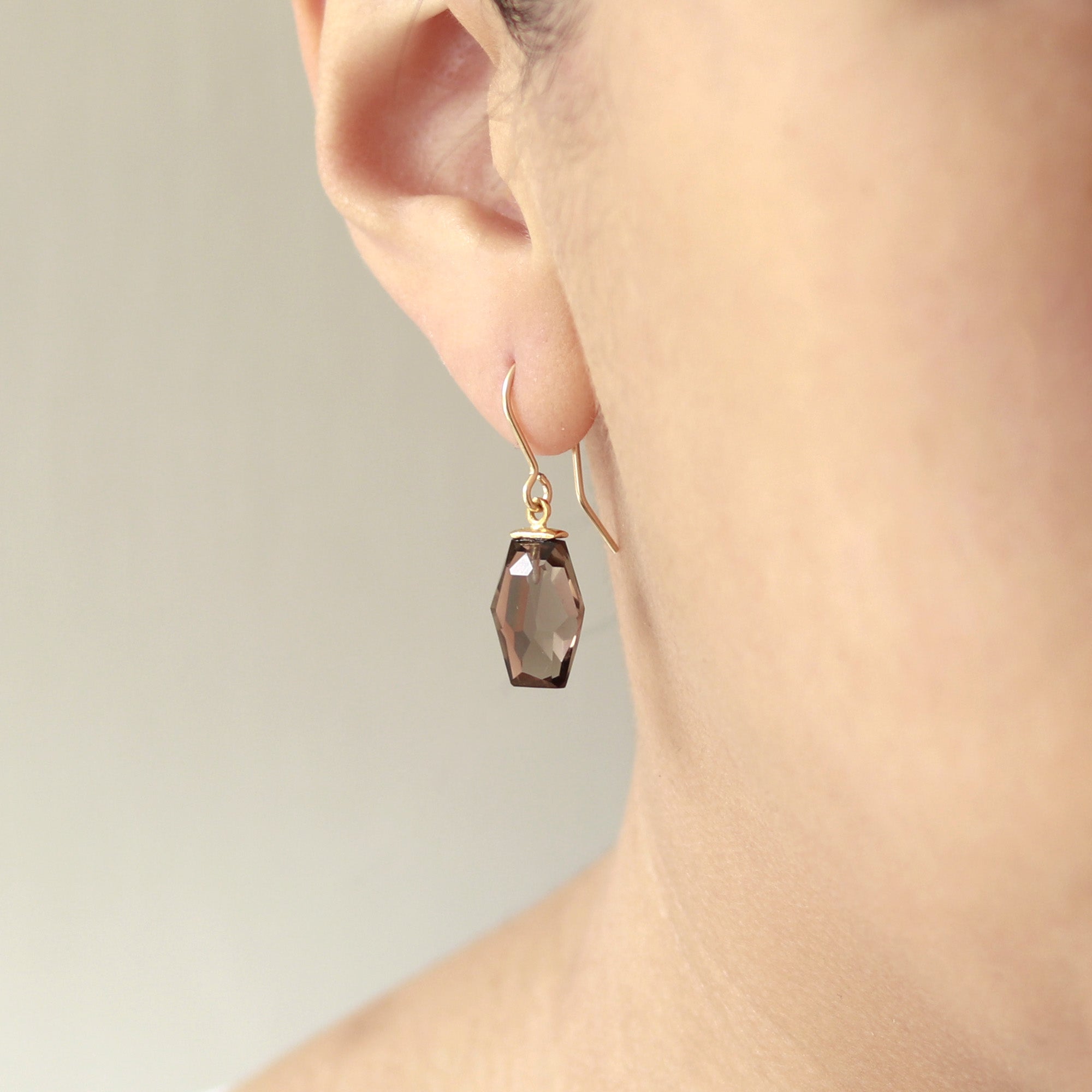 Geometric Gemstone Fish Hook Earrings – Mounir Jewellery