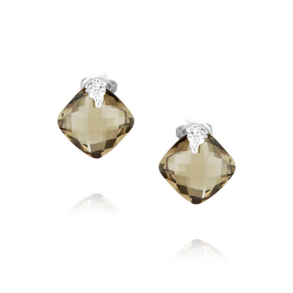 Large Cushion Cut Textured Studs