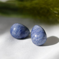 Curved Gemstone Raindrop Studs