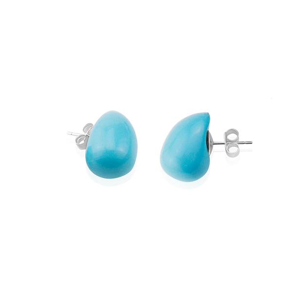 Curved Gemstone Raindrop Studs