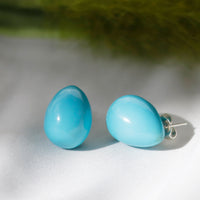 Curved Gemstone Raindrop Studs