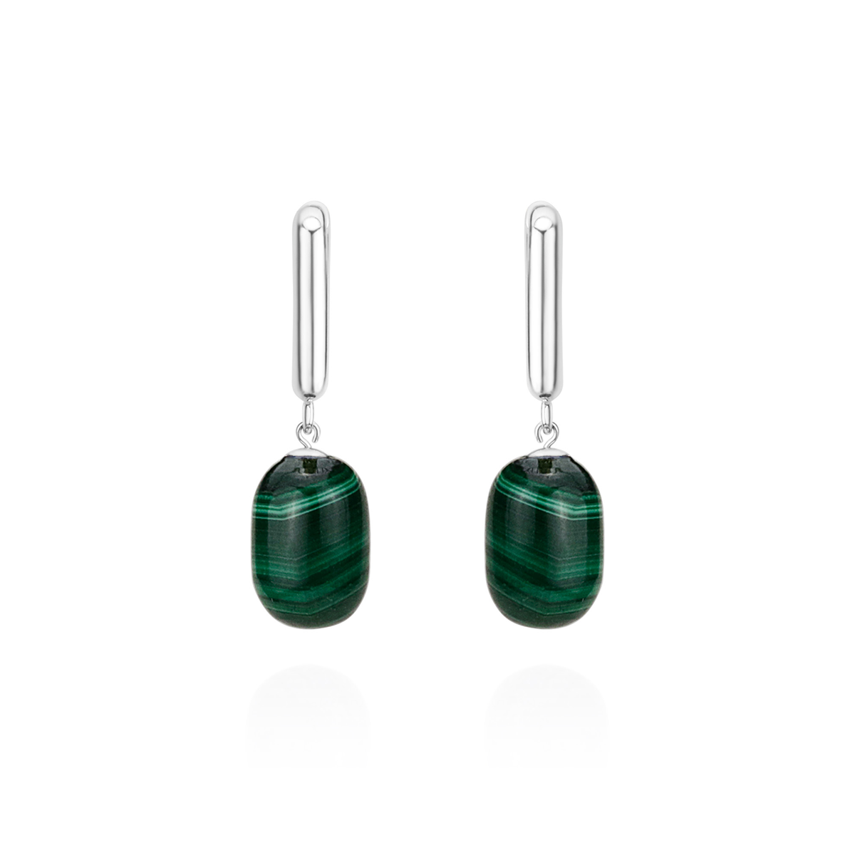 Rectangular Hoops & Smooth Capsule Earrings
