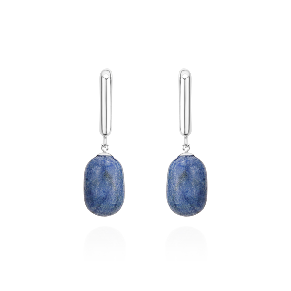 Rectangular Hoops & Smooth Capsule Earrings