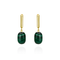 Rectangular Hoops & Smooth Capsule Earrings