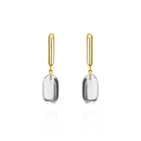 Rectangular Hoops & Smooth Capsule Earrings