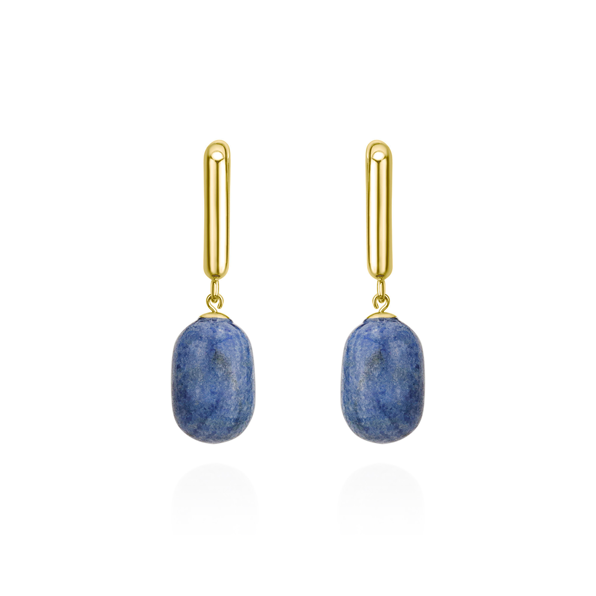 Rectangular Hoops & Smooth Capsule Earrings