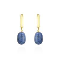 Rectangular Hoops & Smooth Capsule Earrings