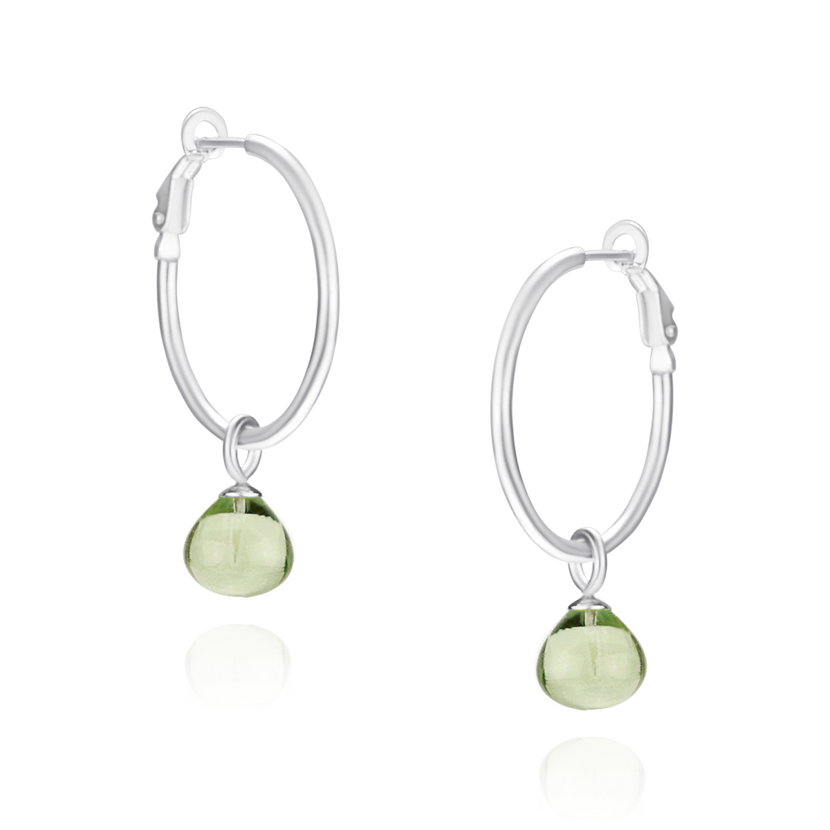 Omega Back Hoops & Smooth Drop Charms