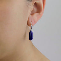 Long Teardrop Gemstone Shield Earrings