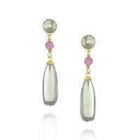 Stud & Long Teardrop Gemstone Earrings