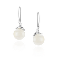 Smooth Gemstone & Granulated Textured Earrings