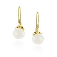 Smooth Gemstone & Granulated Textured Earrings