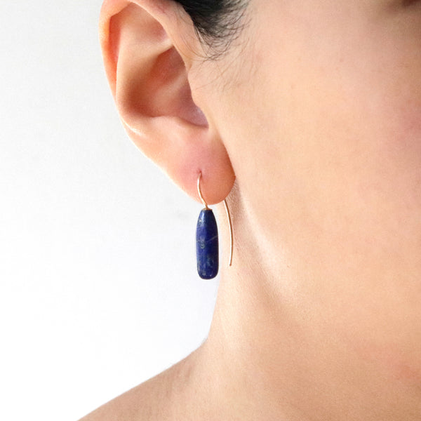 Long Teardrop Gemstone Earrings