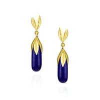 Long Teardrop Gemstone Leaf Earrings