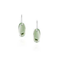 Smooth Flat Oval Gemstone Earrings