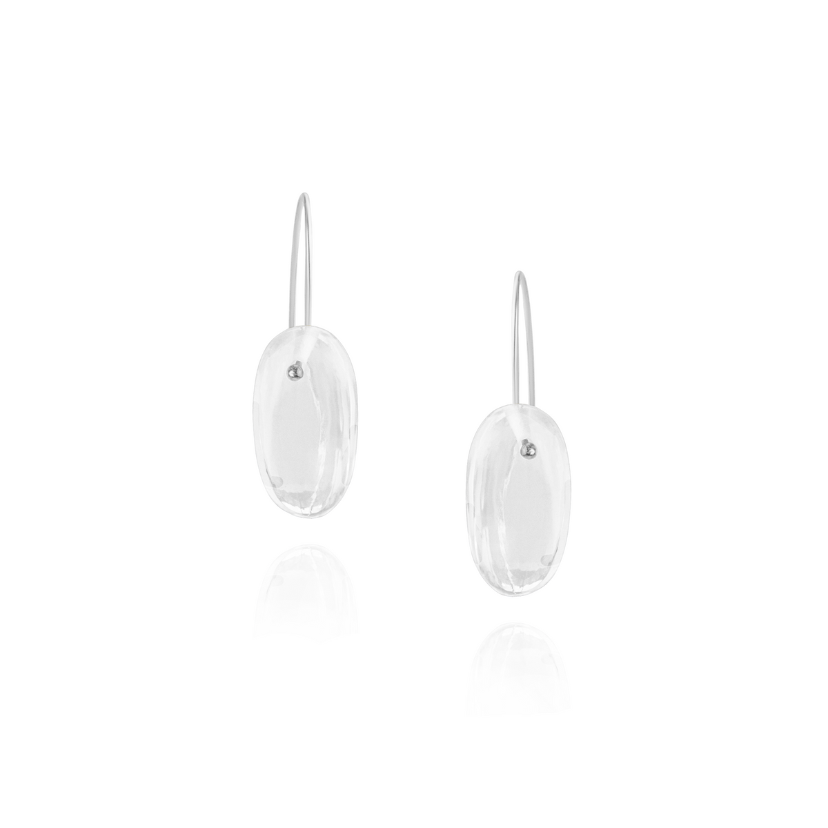 Smooth Flat Oval Gemstone Earrings