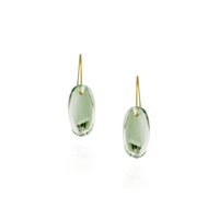 Smooth Flat Oval Gemstone Earrings