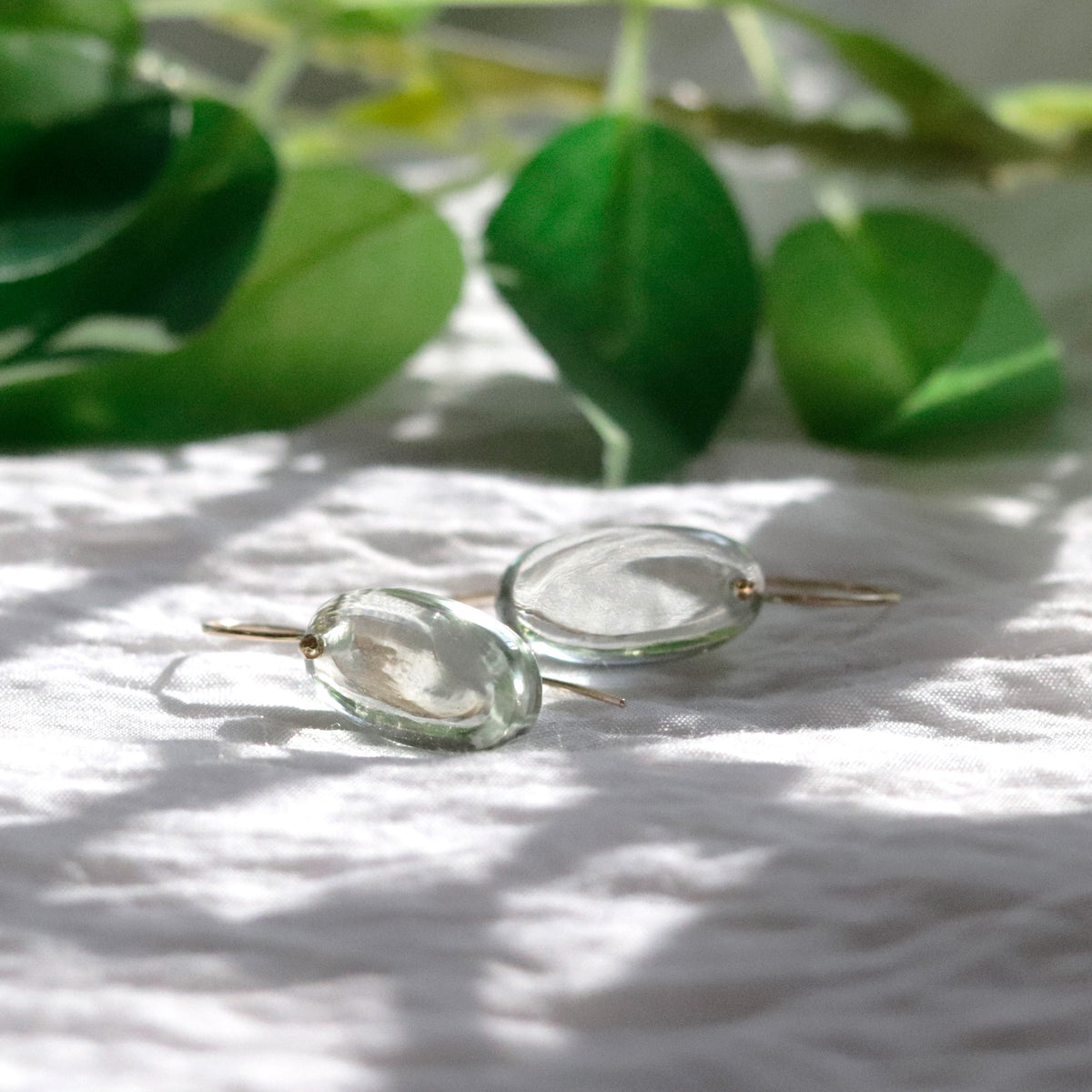 Smooth Flat Oval Gemstone Earrings