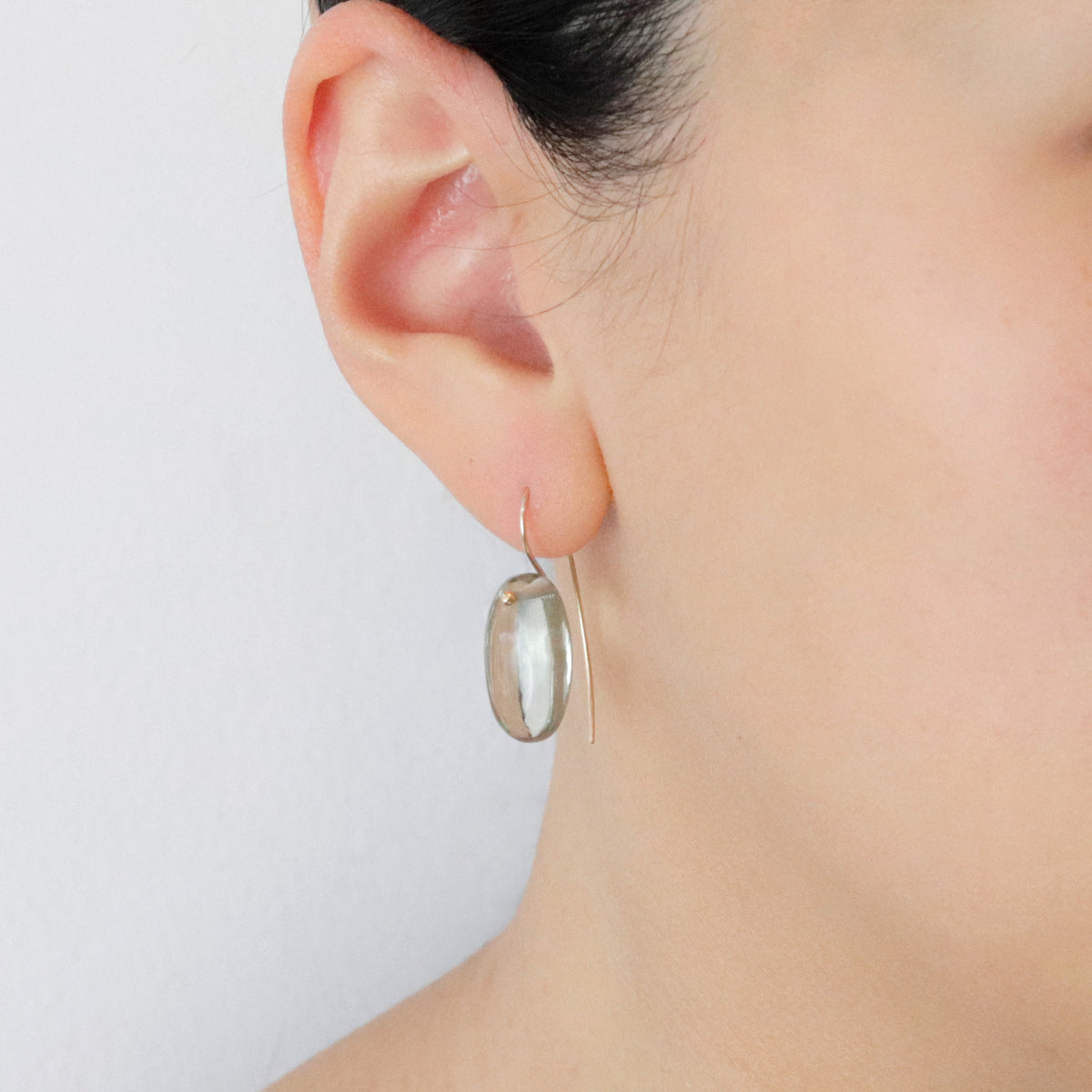 Smooth Flat Oval Gemstone Earrings