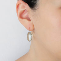 Smooth Flat Oval Gemstone Earrings