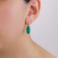 Smooth Flat Oval Gemstone Earrings