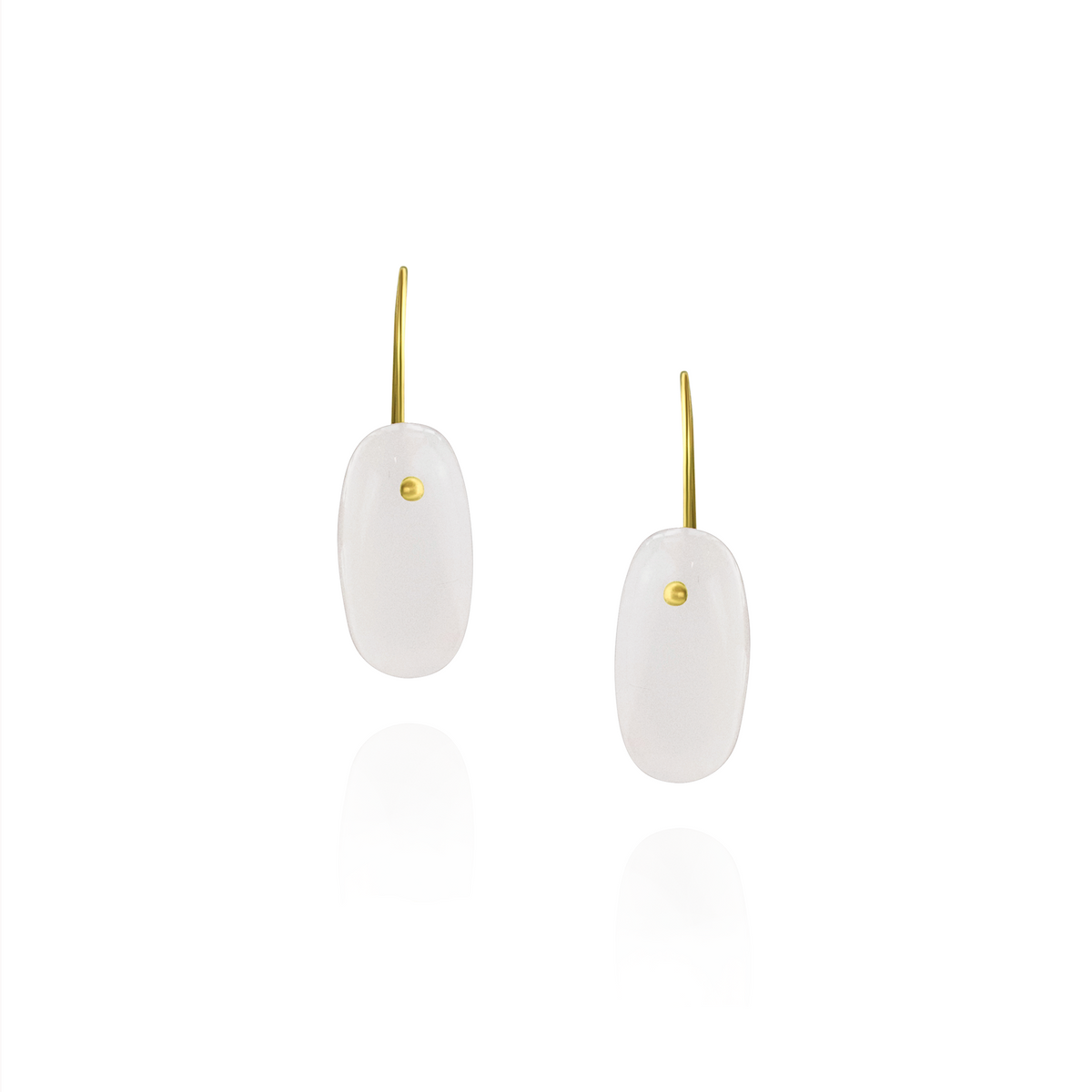 Smooth Flat Oval Gemstone Earrings