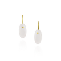 Smooth Flat Oval Gemstone Earrings