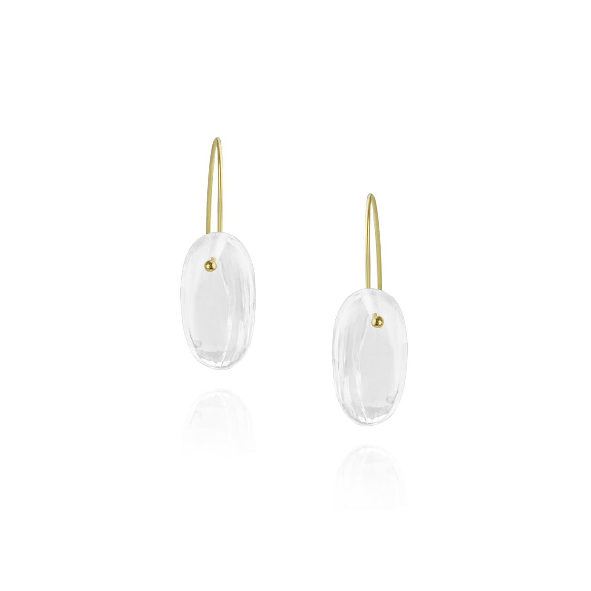 Smooth Flat Oval Gemstone Earrings