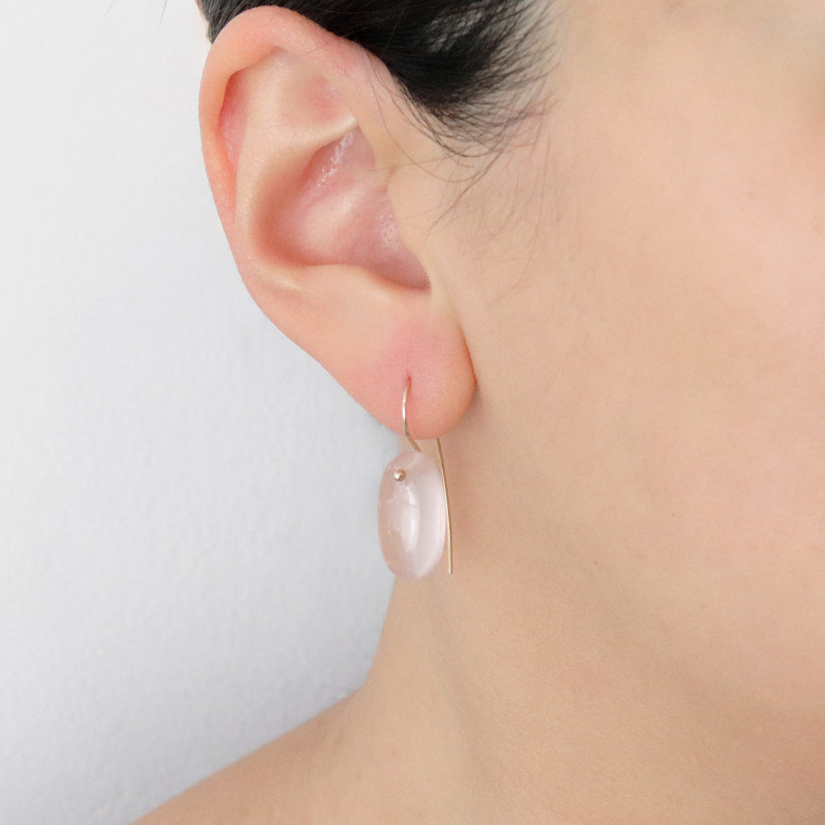 Smooth Flat Oval Gemstone Earrings