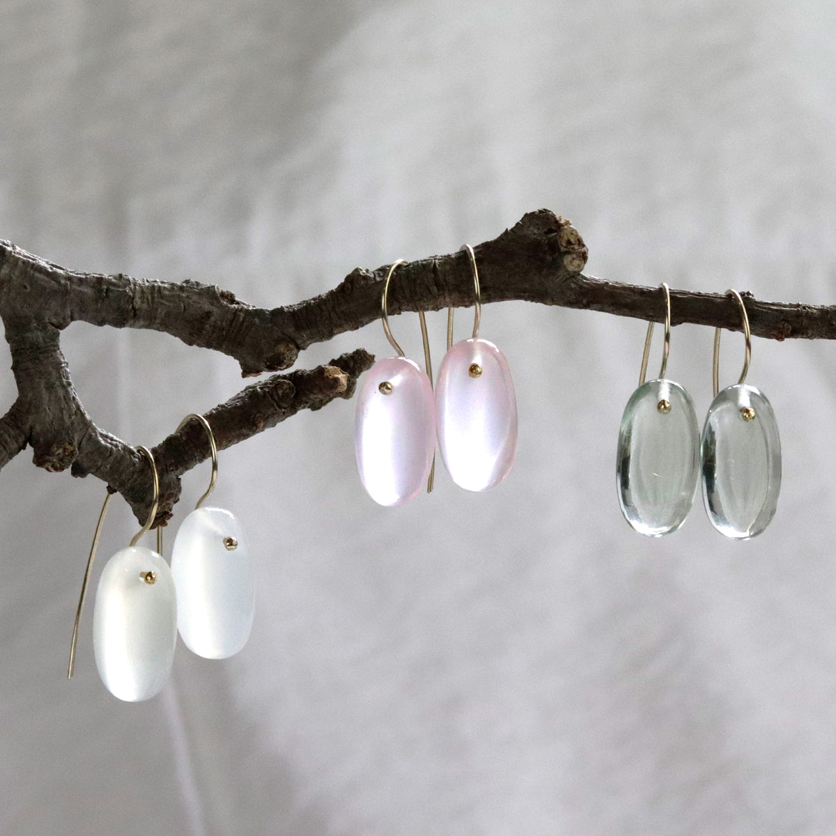 Smooth Flat Oval Earrings