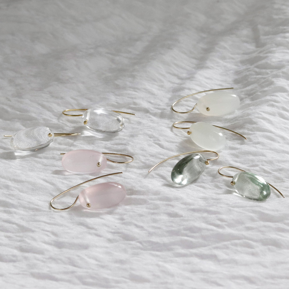 Smooth Flat Oval Gemstone Earrings