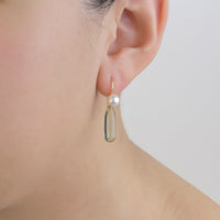 Pearl & Long Teardrop Gemstone Earrings