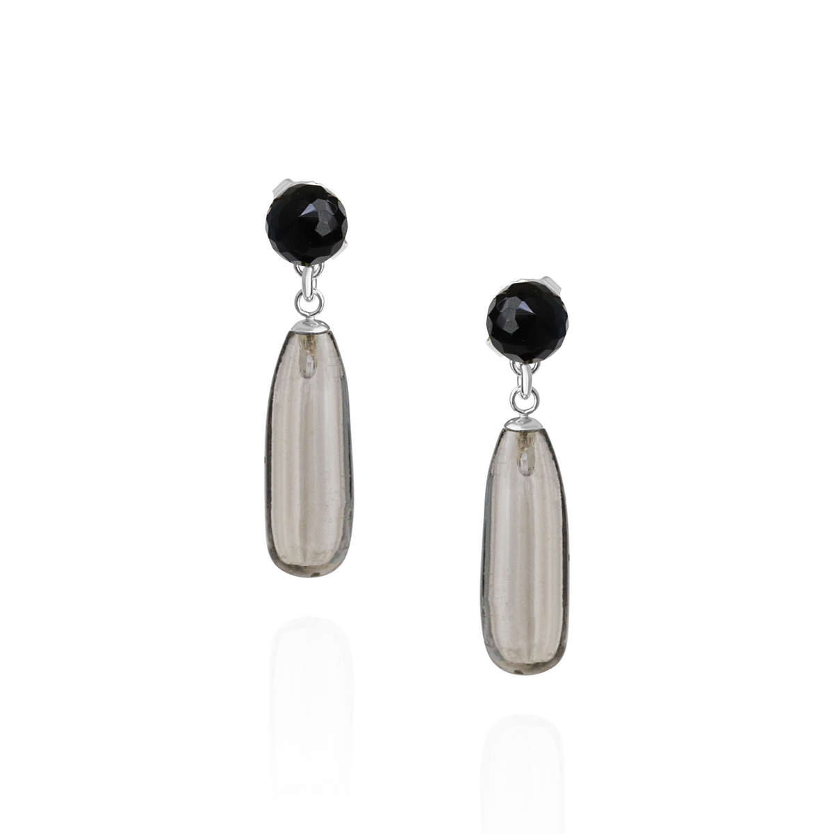 Long Teardrop Gemstone Drop Earrings