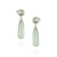 Long Teardrop Gemstone Drop Earrings