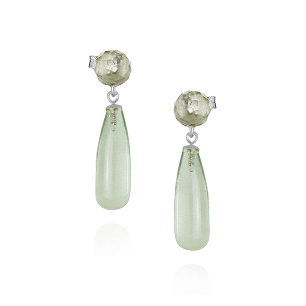 Long Teardrop Gemstone Drop Earrings