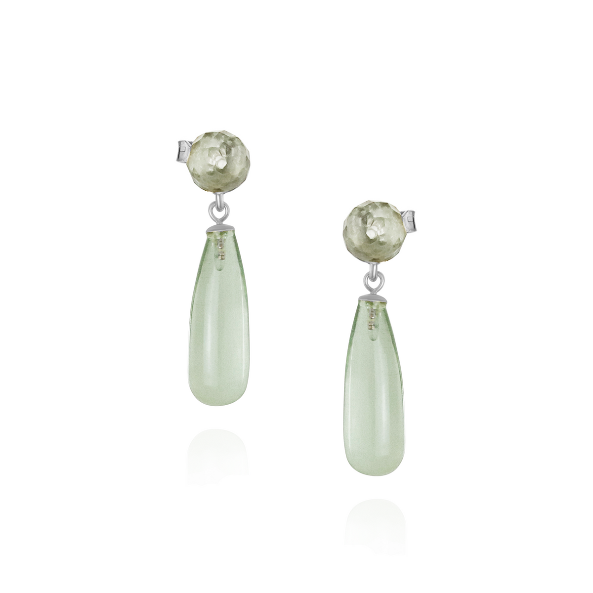 Long Teardrop Gemstone Drop Earrings