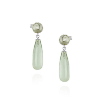 Long Teardrop Gemstone Drop Earrings