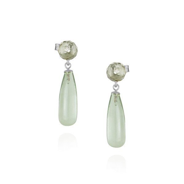Long Teardrop Gemstone Drop Earrings