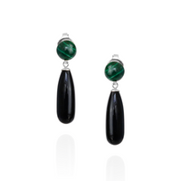 Long Teardrop Gemstone Drop Earrings